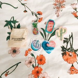 Pura Vida Sticker Pack + Bag